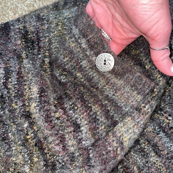 Prana Sabina Marled Yarn Duster Sweater Wool Blend Pockets Open Cardigan SZ M - Picture 6 of 12